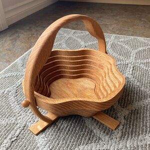 Hand crafted Red Oak Basket with Handle